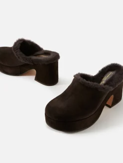 Fuzzy Heeled Mule