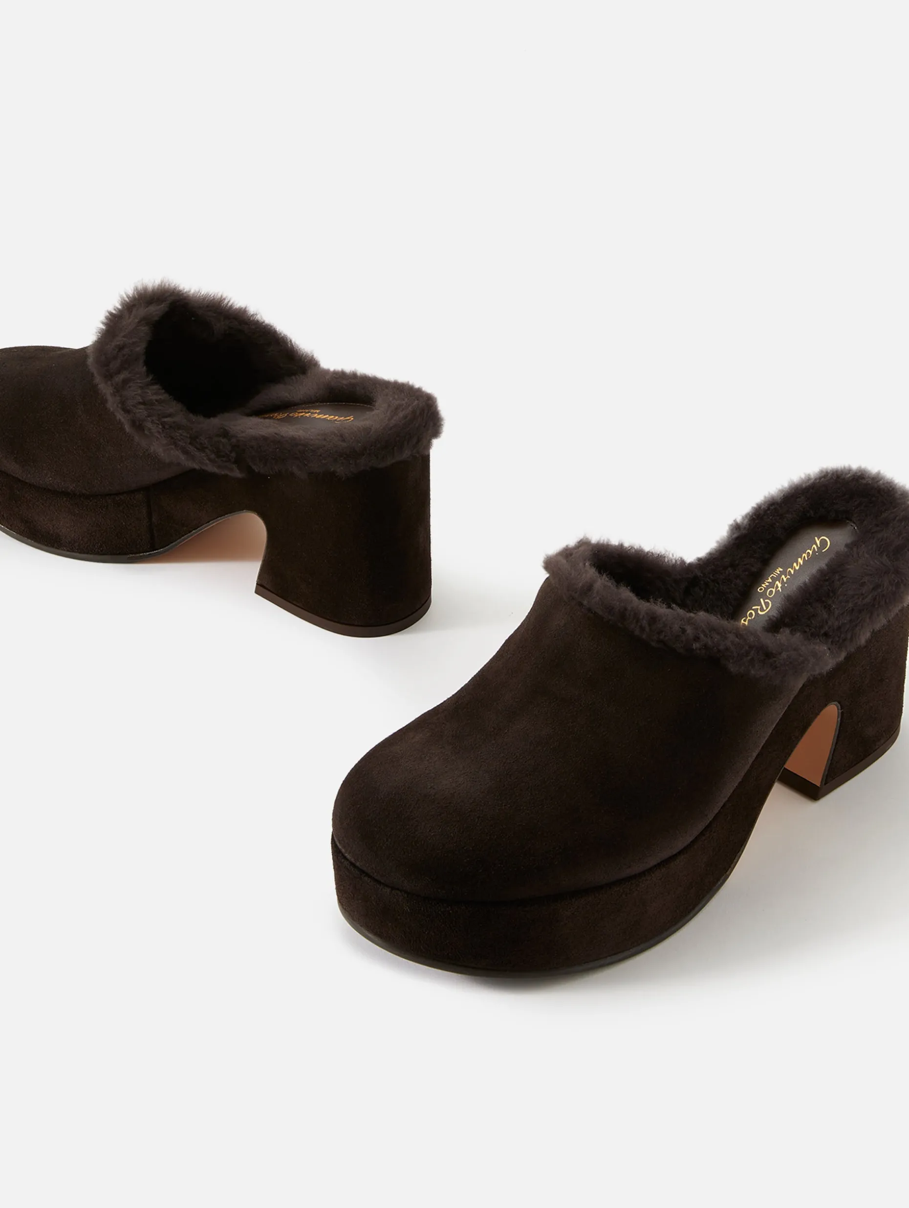 Fuzzy Heeled Mule