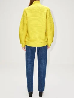Garter Stitch Turtleneck Sweater