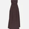 Gathered Strapless Tie Back Dress