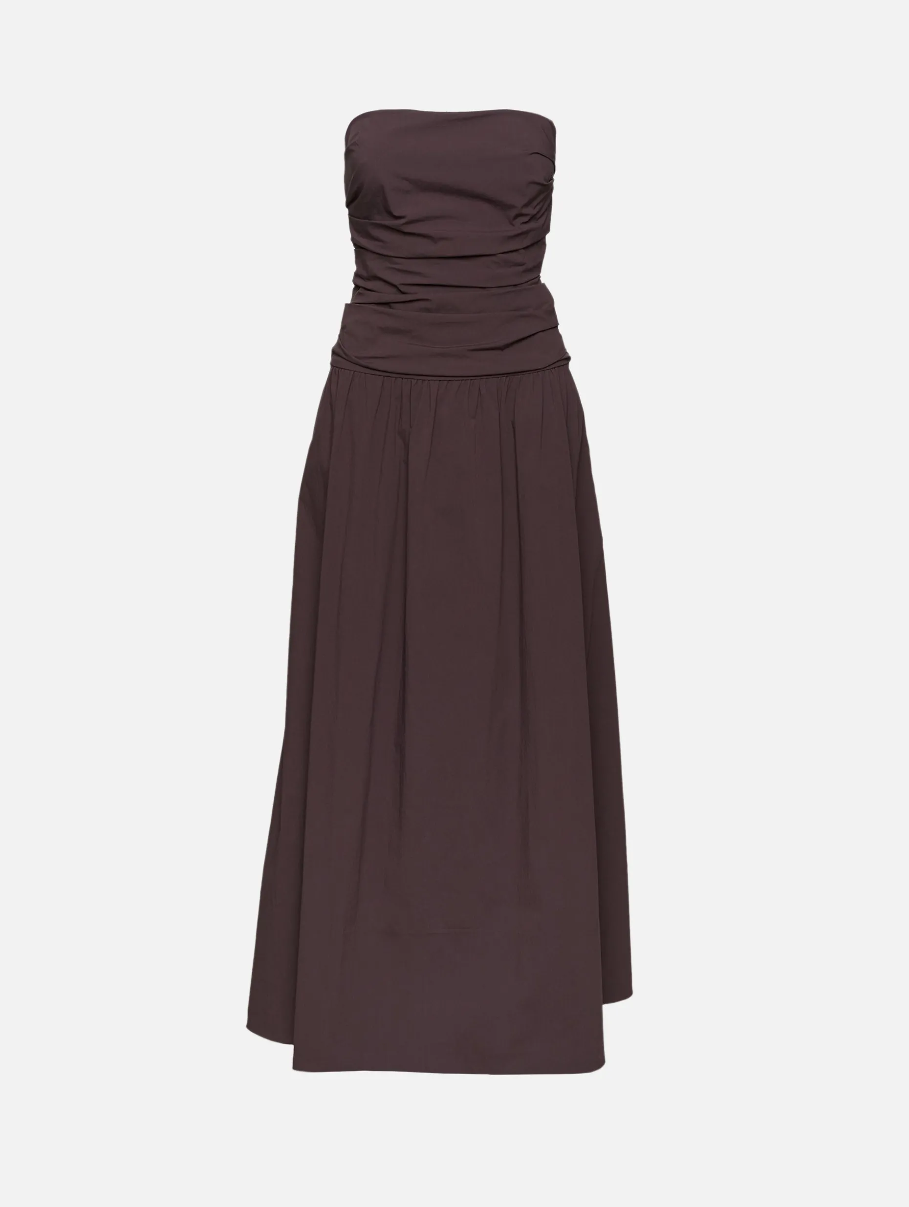 Gathered Strapless Tie Back Dress