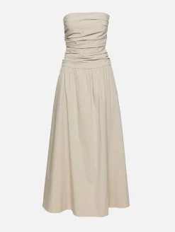 Gathered Strapless Tie Back Dress