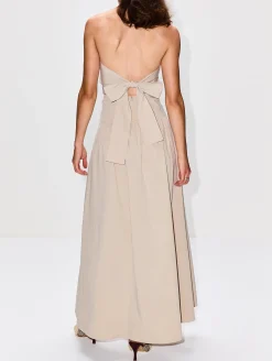 Gathered Strapless Tie Back Dress