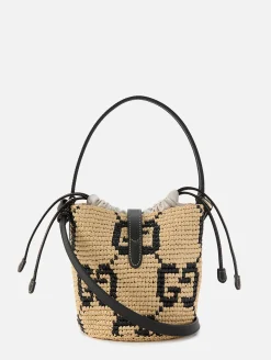 GG Raffia Bucket Bag