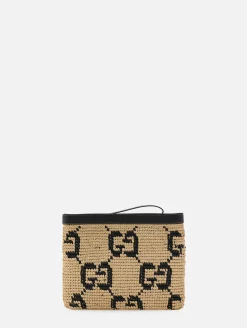 GG Raffia Pouch