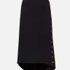 Gold Button Midi Skirt