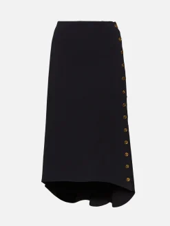 Gold Button Midi Skirt