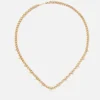 Graduated Prong Diamonds Medium Curb Chain Necklace