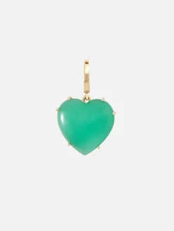 Green Quartz Heart Charm