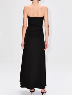 Helix Crystal Ribbed Strapless Dress