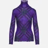 High Neck Check Sweater