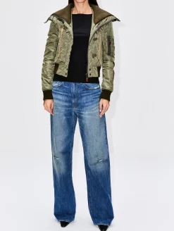 High Neck Shrunken Jacket