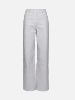 High Waist Loose Leather Pant