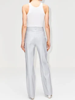 High Waist Loose Leather Pant