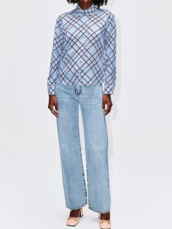 Horsebit Check Blouse