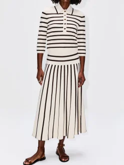 Illuminate Stripe Midi Skirt