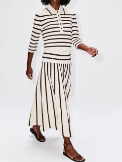 Illuminate Stripe Midi Skirt