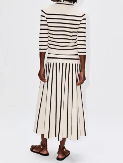 Illuminate Stripe Midi Skirt