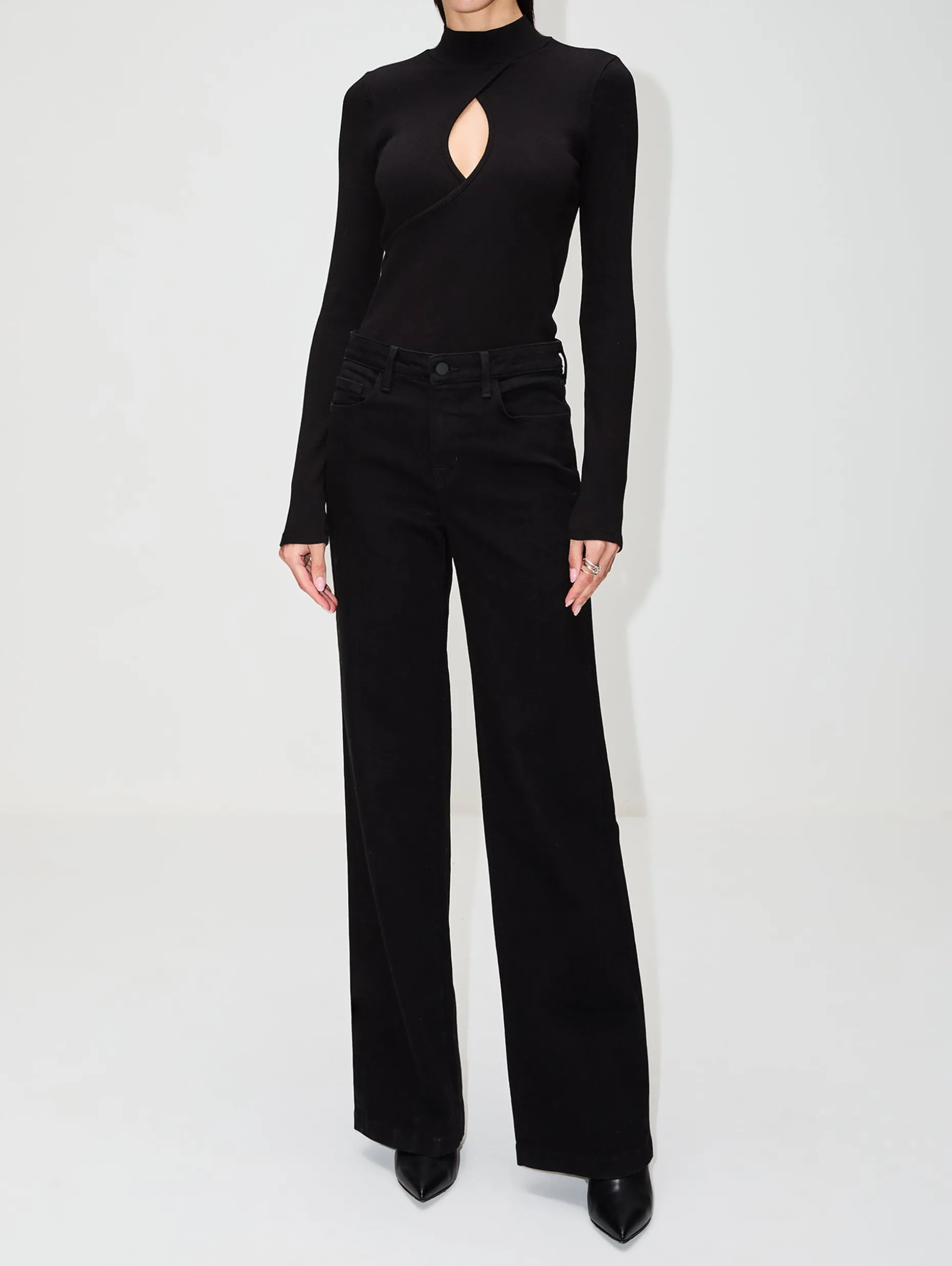 Keyhole Mock Neck Top