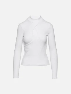 Keyhole Mock Neck Top