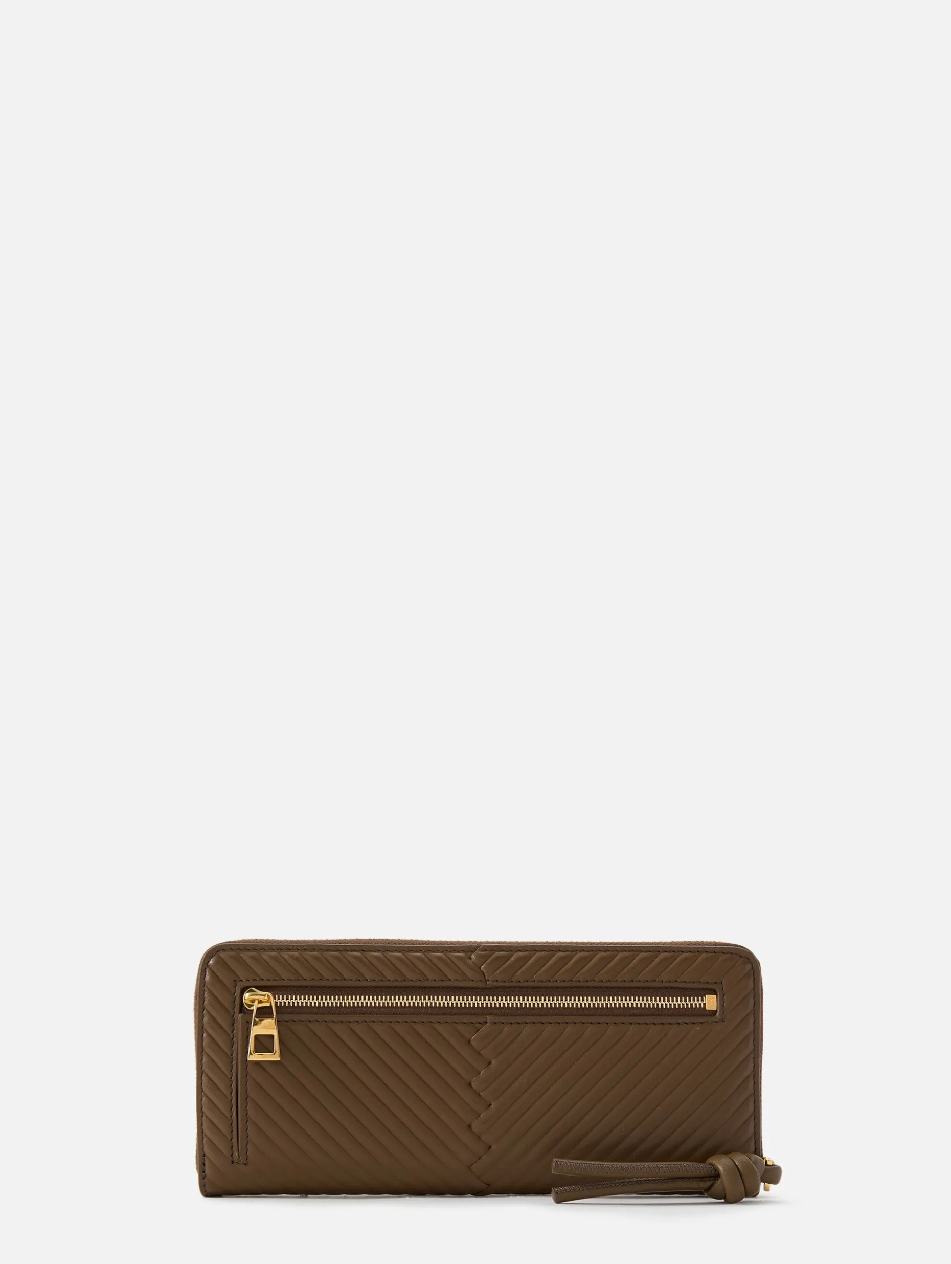 Knot Slim Zip Around Wallet