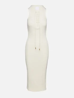 Lace Up Rib Tank Dress