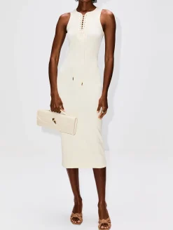 Lace Up Rib Tank Dress