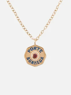 Large Garnet Porte Bonheur Necklace