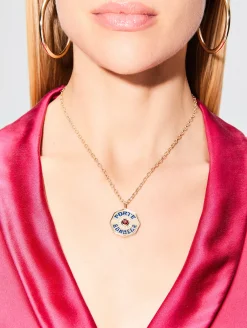 Large Garnet Porte Bonheur Necklace