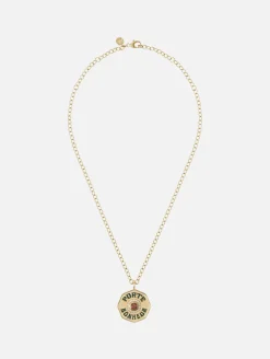 Large Pink Tourmaline Porte Bonheur Necklace
