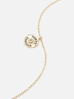 Large White Topaz Porte Bonheur Necklace