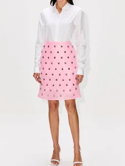 Leanne Embroidered Pencil Skirt
