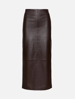 Leather Column Skirt