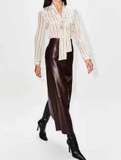 Leather Column Skirt