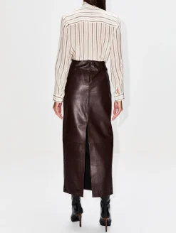 Leather Column Skirt