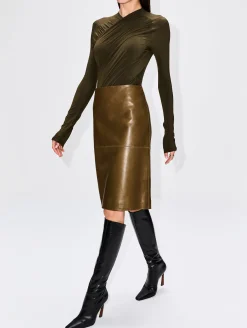 Leather Midi Skirt