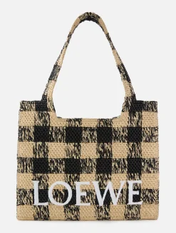 Logo Gingham Tote