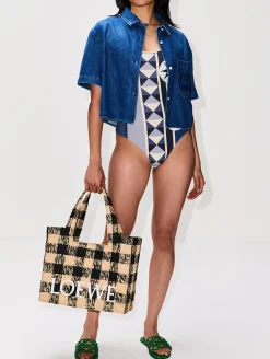 Logo Gingham Tote