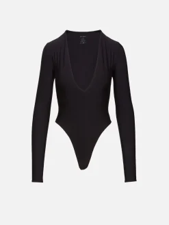 Long Sleeve Deep V Bodysuit