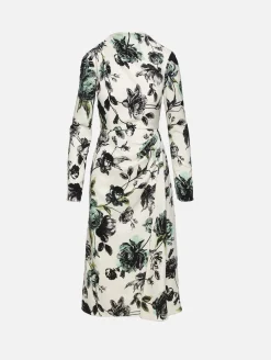 Long Sleeve Draped Midi Dress