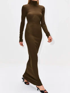 Long Sleeve Turtleneck Maxi Dress