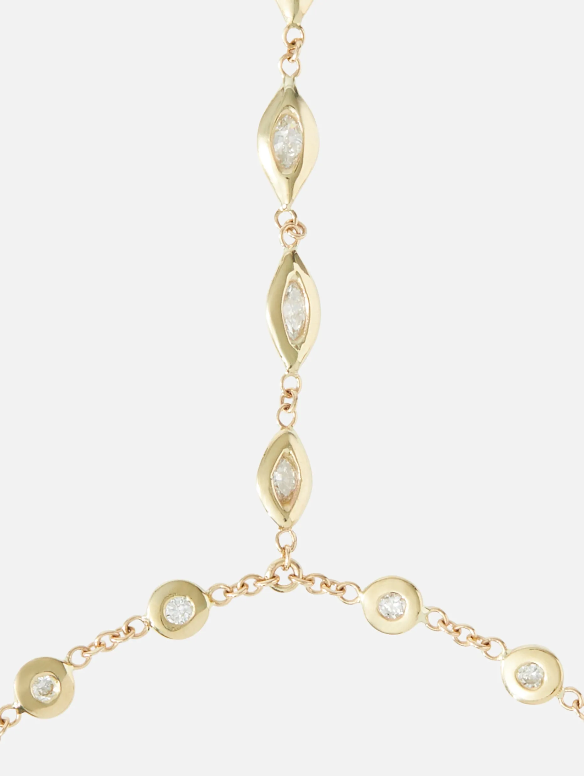 7 Marquise Diamond Finger Bracelet