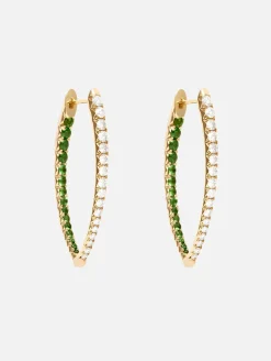 Medium White Diamond and Tsavorite Cristina Earrings