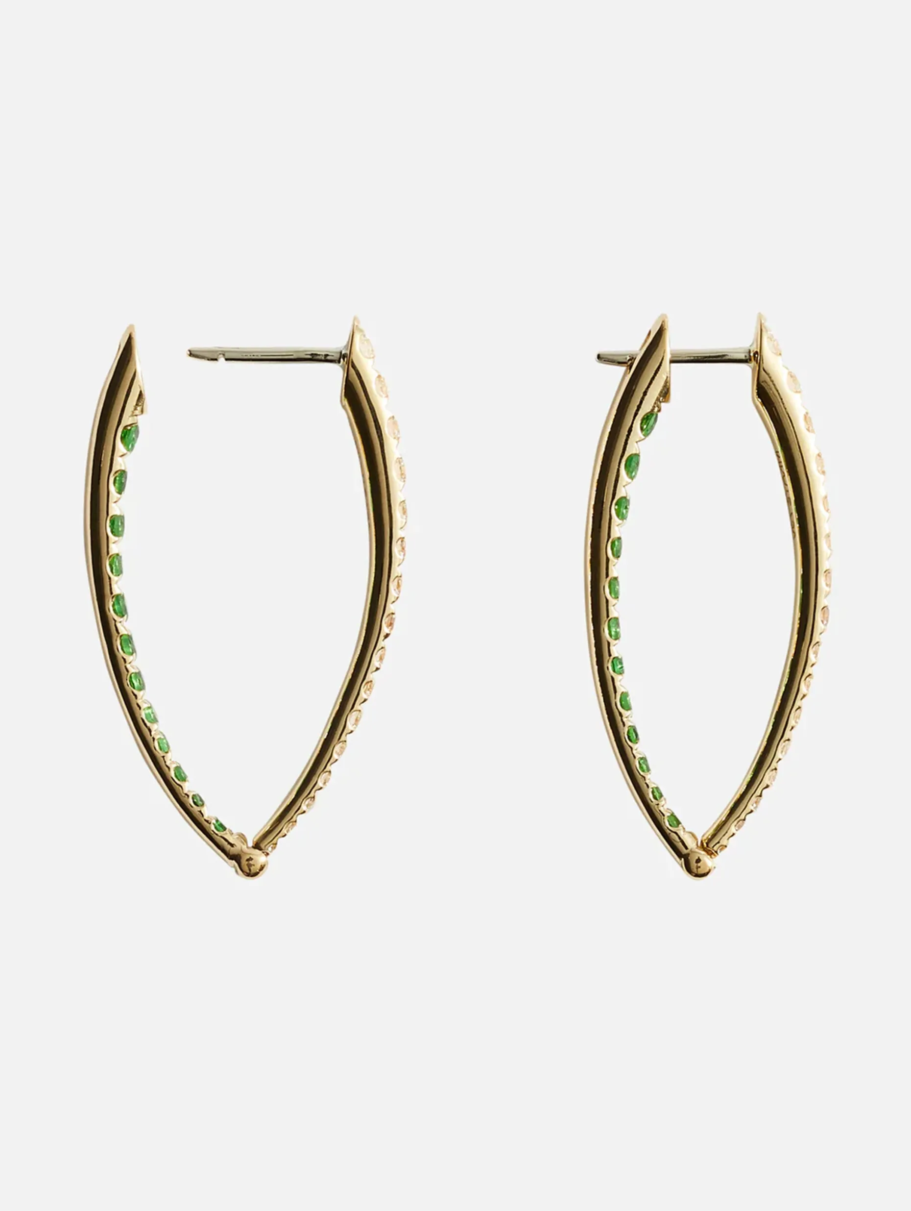 Medium White Diamond and Tsavorite Cristina Earrings