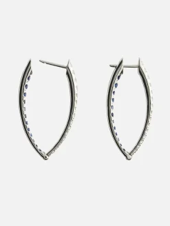 Medium White Diamond Blue Sapphire Cristina Earrings