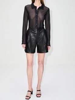 Mesh Knit Button Up Top