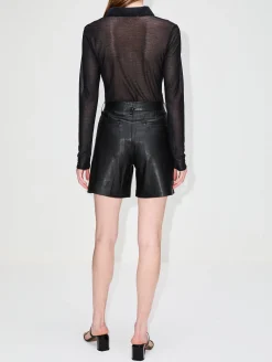 Mesh Knit Button Up Top