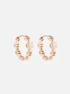 Micro Tri-Link Huggies With Diamonds