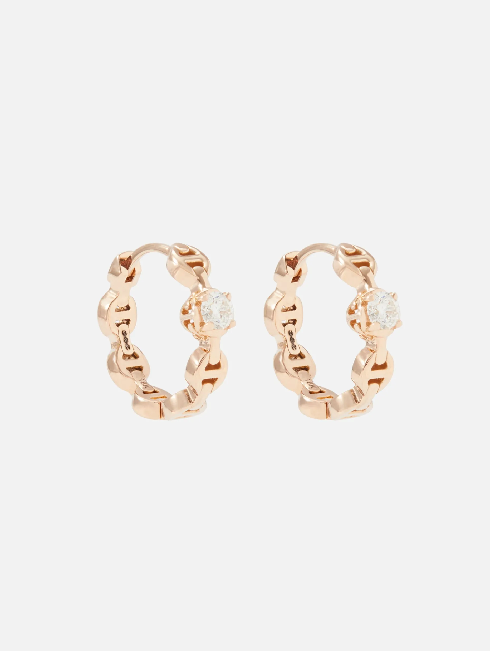 Micro Tri-Link Huggies With Diamonds