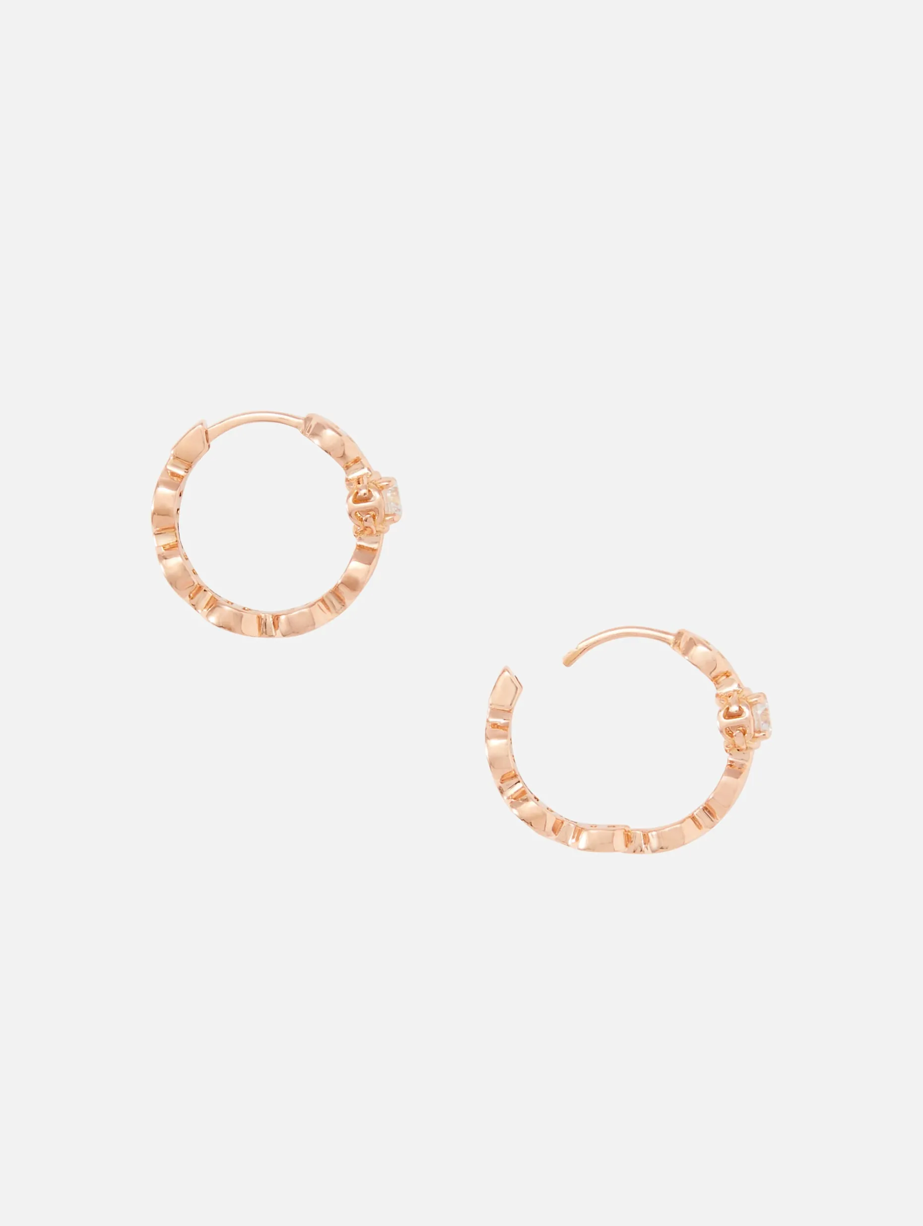 Micro Tri-Link Huggies With Diamonds